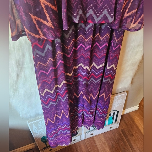 Faded Glory Aztec Bohemian Tiered Maxi Sundress - Picture 5 of 10